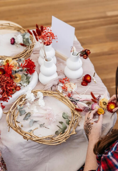 Christmas Dried Flower Wreath Workshop