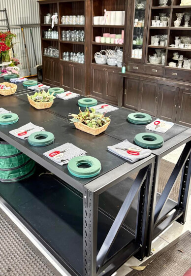 Christmas Flower Wreath Table Centrepiece Workshop