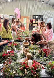 Christmas Flower Wreath Table Centrepiece Workshop