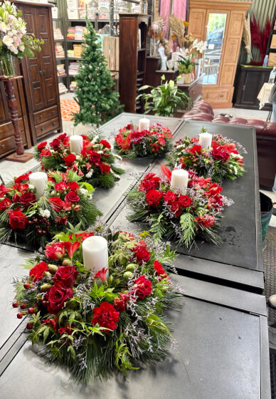 Christmas Flower Wreath Table Centrepiece Workshop