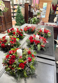 Christmas Flower Wreath Table Centrepiece Workshop