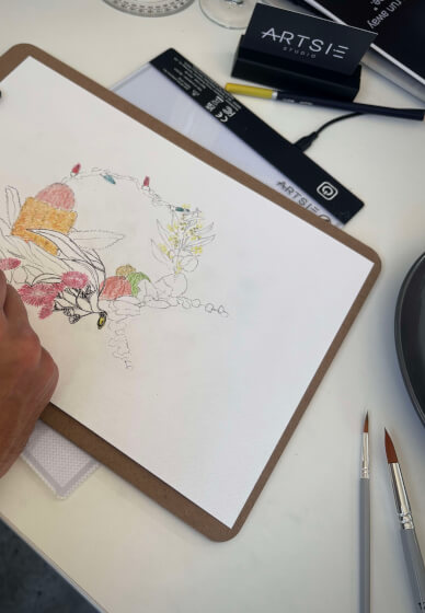 Christmas Wreath Drawing Workshop