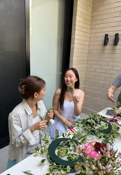 Christmas Wreath Workshop: Peonies and Pizza