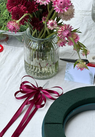 Christmas Wreath Workshop: Peonies and Pizza