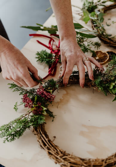 Christmas Wreath Workshop Perth | Handmade Festive Wreath Class