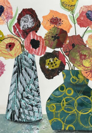Abstract Flower Collage Workshop for All Levels