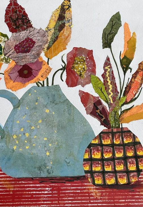 Abstract Flower Collage Workshop for All Levels