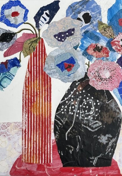 Abstract Flower Collage Workshop for All Levels