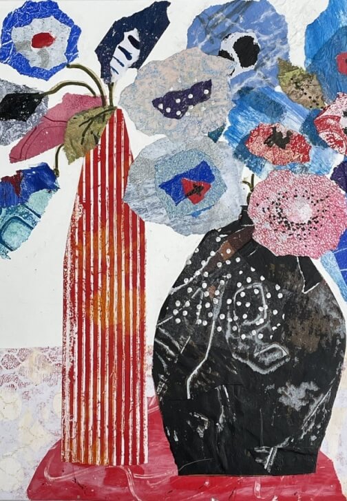 Abstract Flower Collage Workshop for All Levels