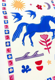 Collage with Gouache: Painted Paper Unicorn and Nature Scene