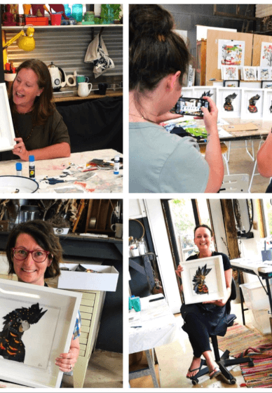 Collage Workshop: Red Tailed Black Cockatoo