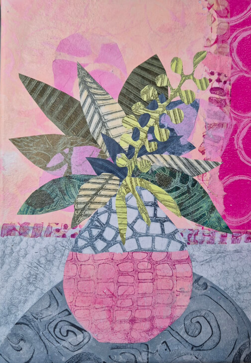 Collage Workshop with Gelli Printed Papers - Still Life