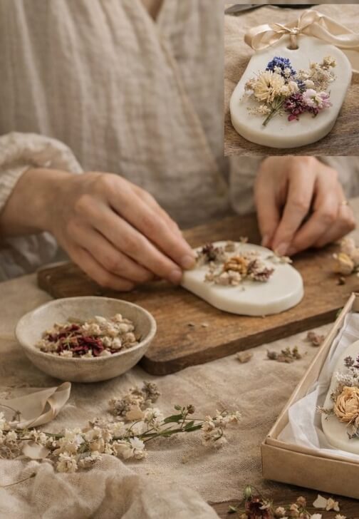 Creative Duo Workshop: Wax Sachet and Wine Bottle Floral Design