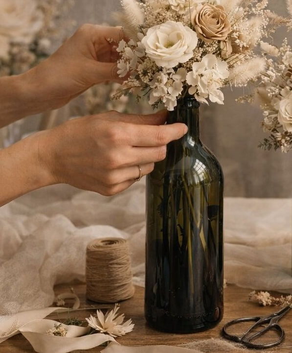 Creative Duo Workshop: Wax Sachet and Wine Bottle Floral Design
