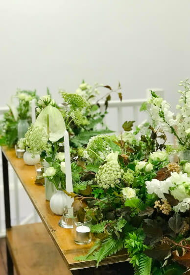 Creative Table Scape Garland, Candles and Flowers Workshop