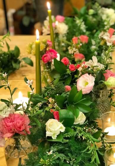 Creative Table Scape Garland, Candles and Flowers Workshop