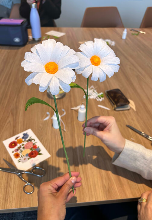 Crepe Paper Daisy Making Workshop