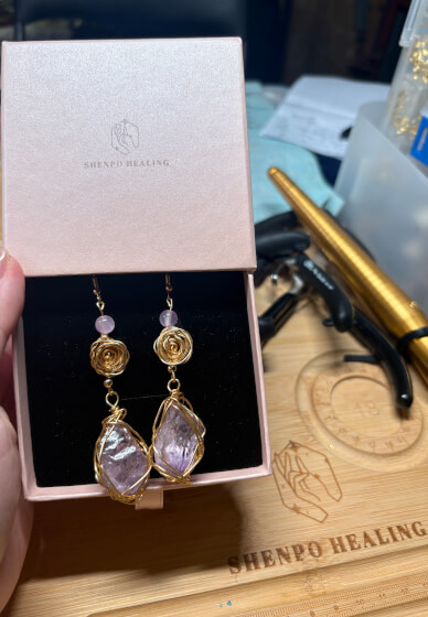 Crystal Wire-Wrapped Earrings Lover Workshop