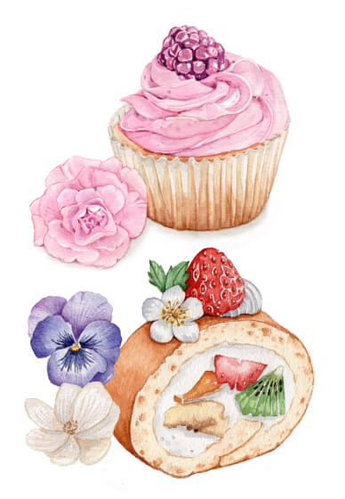 Desserts and Flowers Watercolour Workshop