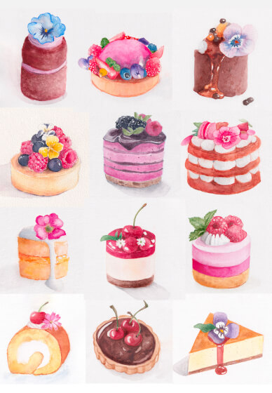 Desserts and Flowers Watercolour Workshop