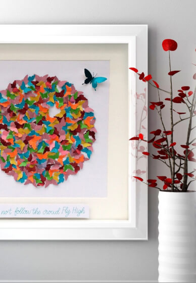DIY 3D Butterfly Circle Art