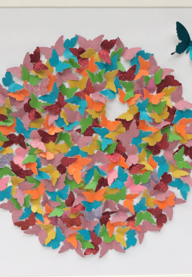DIY 3D Butterfly Circle Art