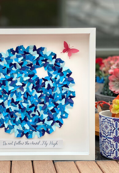 DIY 3D Butterfly Circle Art