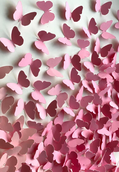 DIY 3D Ombre Paper Butterflies Heart