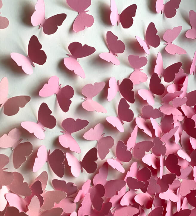 DIY 3D Ombre Paper Butterflies Heart