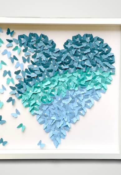 DIY 3D Paper Butterflies Heart
