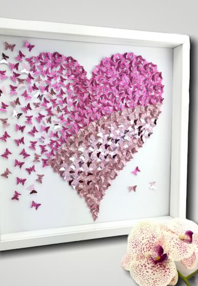 DIY 3D Paper Butterflies Heart