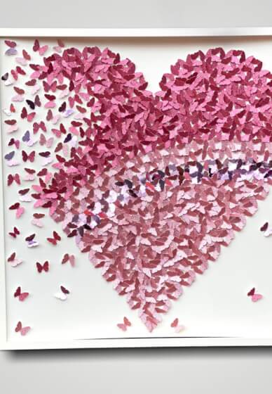 DIY 3D Paper Butterflies Heart