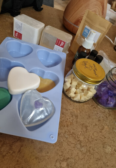 DIY Botanical Heart Soaps