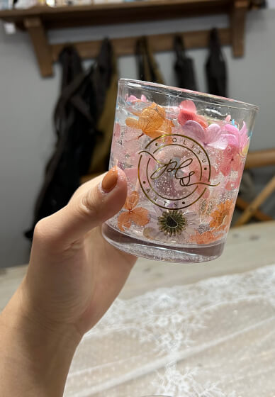 DIY Crystal Candle Cup Workshop with Preserved Flowers