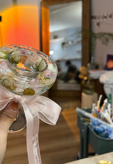 DIY Crystal Candle Cup Workshop with Preserved Flowers