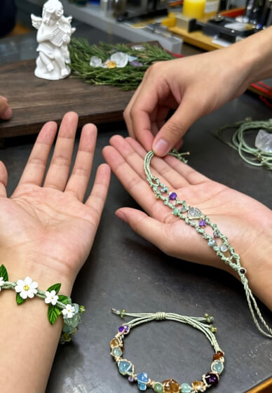 DIY Crystal IMacramé Bracelet Making Kit for Beginners