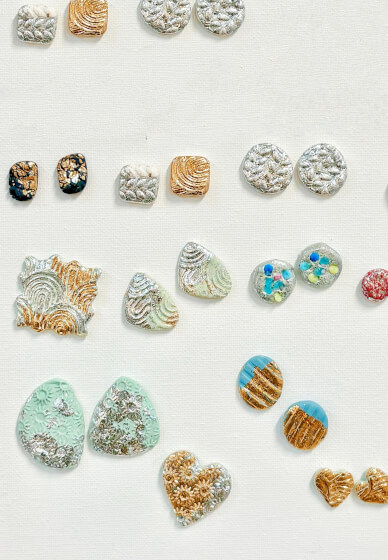 DIY Jewellery Class: Polymer Clay with Gold and Silver Leaf