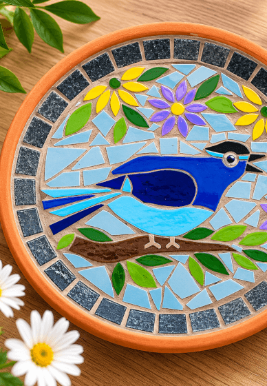 DIY Mosaic Bird Bath Kit – Fairy Wren
