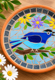 DIY Mosaic Bird Bath Kit – Fairy Wren