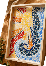 DIY Mosaic Tray: Waves and Sun