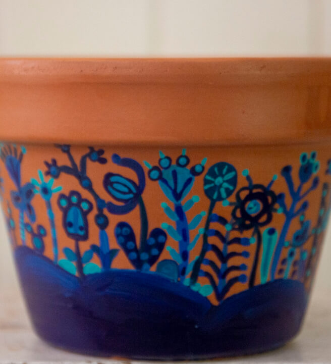Doodle Art Painted Pot Class