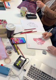 Drawing a Rose in Coloured Pencils Class