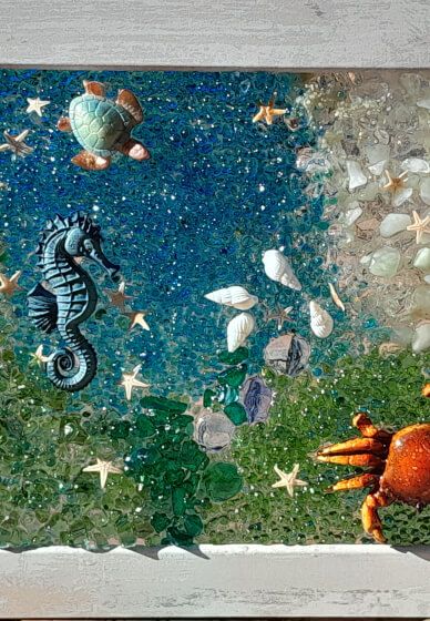 Dreamy Oceanscape Suncatcher in a Frame Workshop