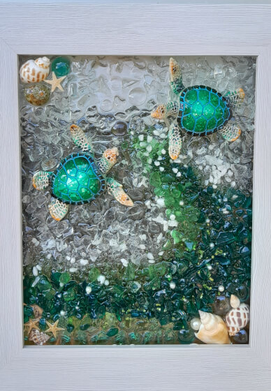 Dreamy Oceanscape Suncatcher in a Frame Workshop