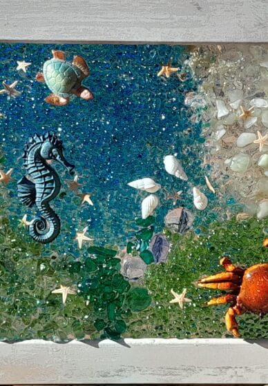 Dreamy Oceanscape Suncatcher in a Frame Workshop