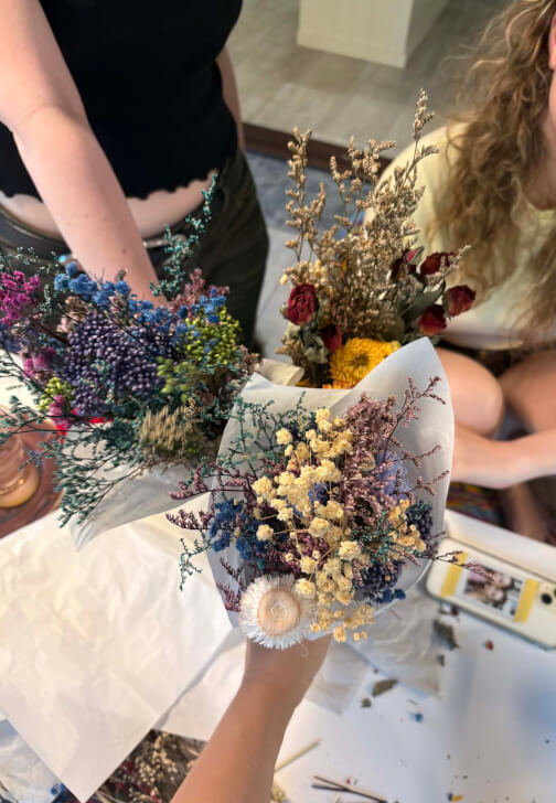 Dried Flower Bouquet Party Workshop
