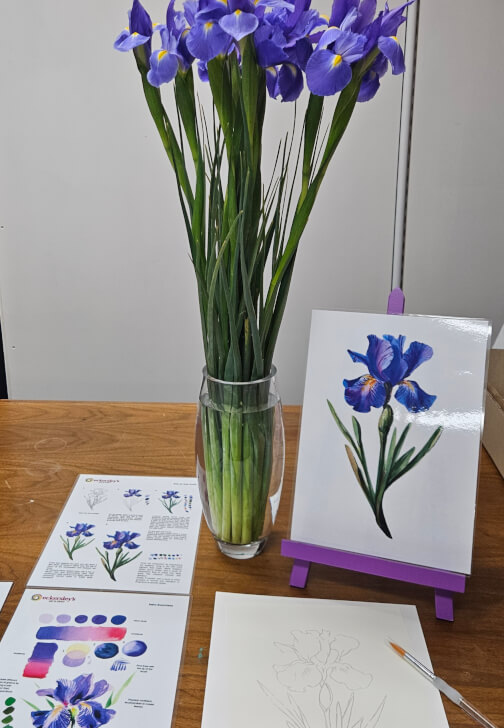 Dutch Iris Watercolour Painting Class
