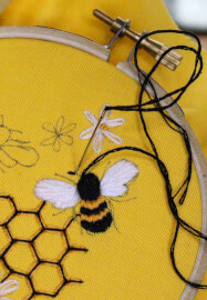 Embroidery for Beginners: Bees in Honeycomb Workshop