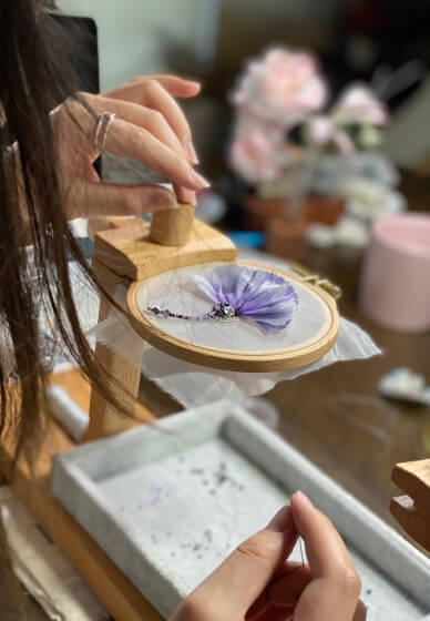 Embroidery Workshop: Mother's Day Carnation Brooch