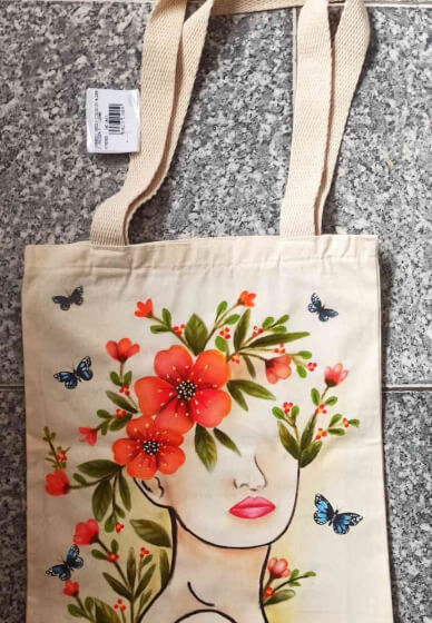 Fabric Art Workshop Sip N Paint on Clothes Bag Apron Cushion